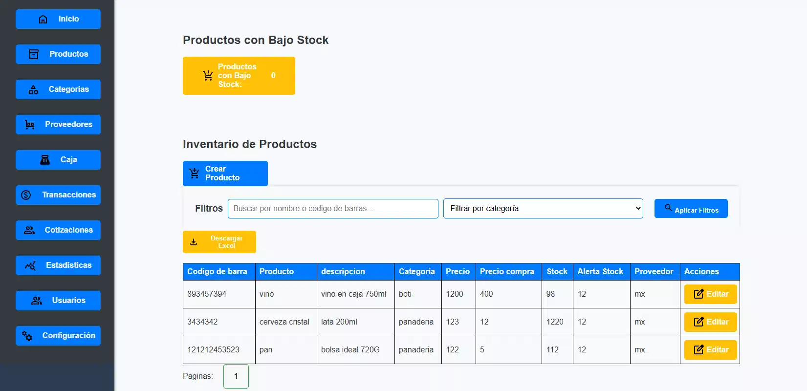Plataforma de inventario y punto de venta creada por ZENTRANET