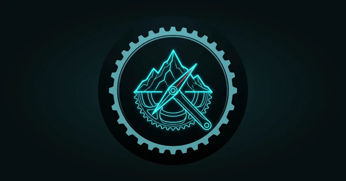 Logo de Zentra Bike: plato de bicicleta con montañas y aguja de brújula